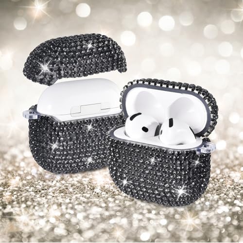 VISOOM Airpods 5 4 Cases iPods 4/5 Cover for Women,Unique Jewelry Design - color: J-Black, size: Airpods 4/5(2024/2026)