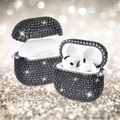 VISOOM Airpods 5 4 Cases iPods 4/5 Cover for Women,Unique Jewelry Design - color: J-Black, size: Airpods 4/5(2024/2026)