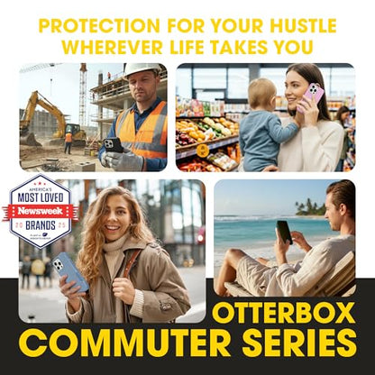 OtterBox iPhone 15 Pro Commuter Series MagSafe Case - Crisp Denim | 3X MIL Drop Protection - Dual-Layer Shockproof Design - Pocket-Friendly - Raised Edges - Port Covers - Non-Retail Packaging - color: Crisp Denim