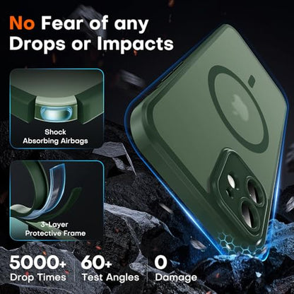 TOCOL for iPhone 12 Case, Compatible with MagSafe, Alpine Green - color: Alpine Green, size: Iphone 12
