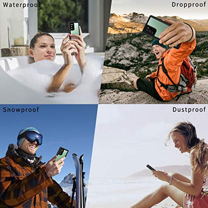 Lanhiem Galaxy Note 20 Case, Built-in Screen Protector with Fingerprint Film Waterproof Dustproof Case, Full Body Heavy Duty Protective Cover for Samsung Galaxy Note 20 6.7 inch (Black/Clear) - size: for Note 20