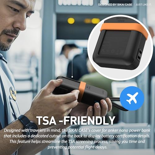 Silicone Case for Anker Zolo Power Bank (10,000mAh 30W) A1680/A1688 Protective Cover with Lanyard Slot, Drop-Proof Dust-Proof Precise Cutouts for Daily Use & Travel (Black) - color: Black