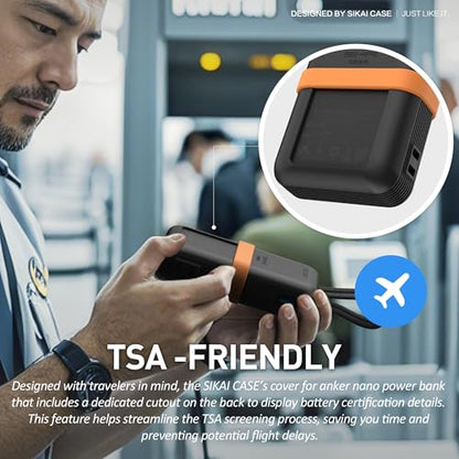 Silicone Case for Anker Zolo Power Bank 2025(20,000mAh 45W/30W) A1689/A1681 Protective Cover with Lanyard Hole, Compact | Tactile Grip | Impact Protection for Daily Use & Travel, Case Only (Black)