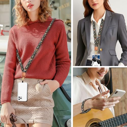 Cell Phone Lanyard Adjustable Crossbody Strap, Cute Phone Neck Wristlet Wrist Strap Patch for Keys Case Accessories - color: Boho Brown Mushroom