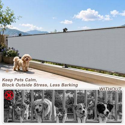 SUNNY GUARD 3' x 10' Balcony Privacy Screen, HDPE Patio Railing Cover Fence - color: Light Gray, size: 0 3' x 1 0'