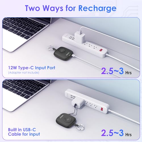 Small Portable Charger 5000mAh,iWatch Wireless Charger Mini Power Bank with Built-in Cable,Travel Keychain Charger for Apple Watch 11/10/9/8/Ultra/7/6/Se/5/4,iPhone 17/16/15/14/13/12,Android Phone - color: Black