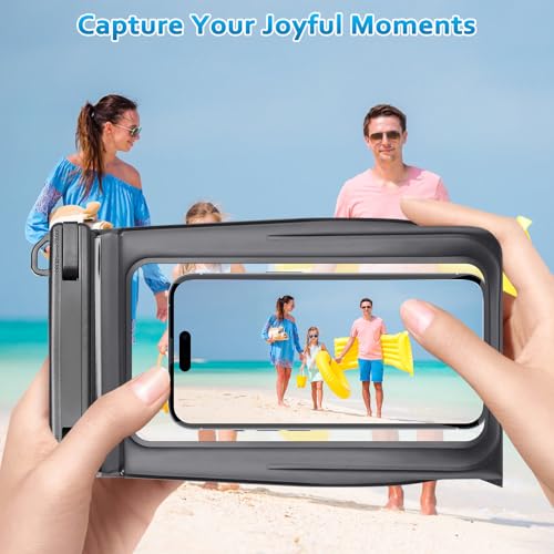 PEDVSTY Floating Waterproof Phone Pouch 2 Pack, Double Seals Dry Bags, 7.2" | Sealing Strip, Expandable Space, Adjustable Lanyard, Kayak Beach Pool Cruise Essentials, Fits for iPhone Galaxy All Phones - color: White+Black
