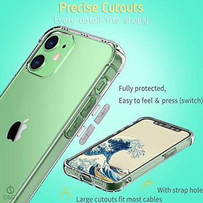 ONES Clear Case for iPhone 12 Mini Anti-Yellowing Crystal Clear Case, Military-Grade Shockproof Slim Transparent Phone Cover with Camera Guard - color: HD High Transparency, size: iPhone 12 mini