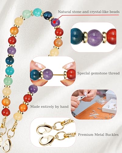 Marble Beaded Phone Wrist Strap for Women, Detachable Design - color: Colorful