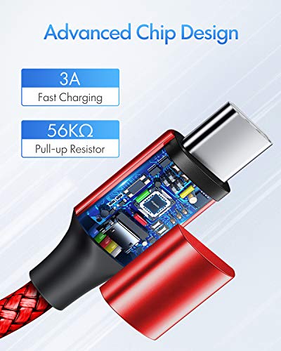 etguuds USB C to USB C Cable 4ft, 2-Pack 60W C to C Cable Fast Charging - color: Red, size: 4ft