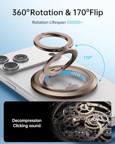 SYNCWIRE Magnetic Phone Ring Holder, for MagSafe Phone Grip Stand Kickstand - color: Desert Gold
