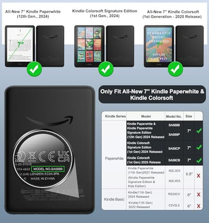 MoKo 3 Pack Screen Protector for 7" Kindle Paperwhite 12th Gen 2025/2024 - size: 3 Pack