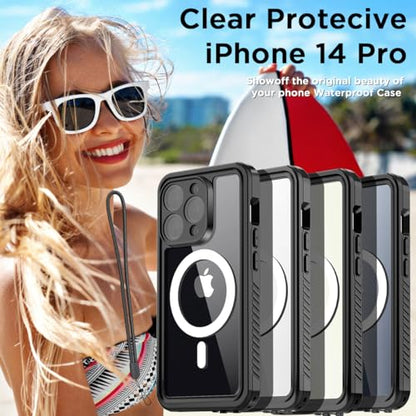 AICase iPhone 14 Pro Case Waterproof with MagSafe Clear Snowproof,Dustproof and Shockproof,IP68 Certified Full Body 360 Protection Fully Sealed Underwater Cover for iPhone 14 Pro 6.1" - color: iphone 14 Pro Waterproof Case
