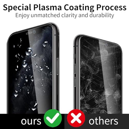 3 Pack Privacy Screen Protector for iPhone 11 Pro/iPhone Xs/iPhone X, 9H Hardness Double Shatterproof Anti-Spy Tempered Glass Film, Easy Installation - size: iPhone 11 Pro/iPhone Xs/iPhone X
