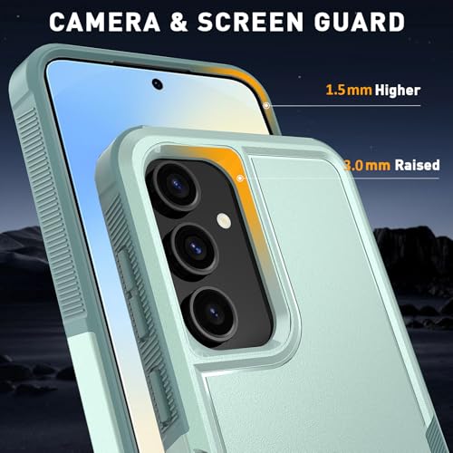 Vinve for Samsung Galaxy S25 FE Case with HD Screen Protector, Military-Grade Shockproof & Dual-Layer Protection, Anti-Slip Grip Design Phone Case, Green - color: Green