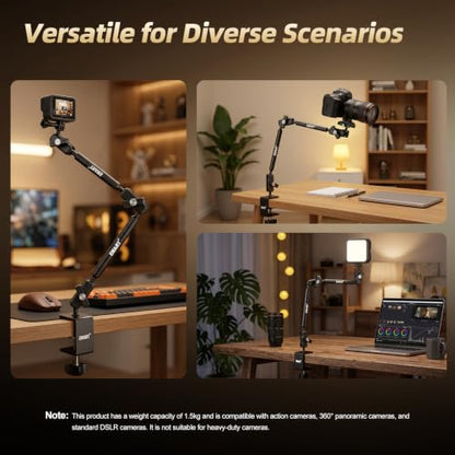 EMART 22" Magic Arm Clamp Kit,Overhead Camera Mount with C Clamp 1/4" Screw - color: C-Clamp