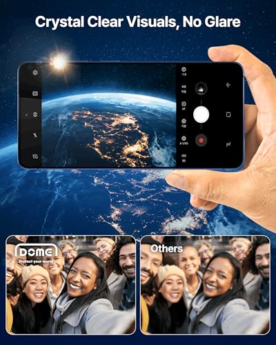 DOME GLASS Whitestone – Compatible with Galaxy S26, Galaxy S26 Plus – Camera Ring Type [Case-Friendly & HD Clarity] Tempered Glass Lens Protector [1 Pack]