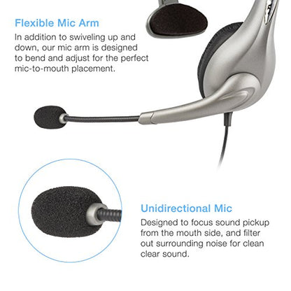 Cyber Acoustics AC-840 Mono USB Headset with Comfortable All-Day Fit
