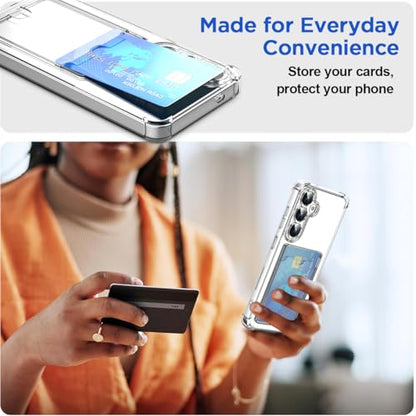 AICase for Samsung Galaxy S26 Case with Card Holder Clear, Slim Thin Lightweight Transparent Wallet TPU Protective Phone Case with Credit Card Slot - color: Card Holder, size: S26