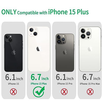 JJGoo Compatiable with iPhone 15 Plus Case Clear, Transparent Shockproof Phone Case, Slim Anti-Scratch Hard PC Back Protective Cover Bumper, Transparent Pink - color: Transparent Pink
