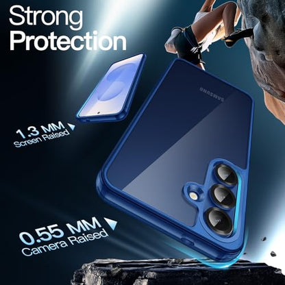 JETech Case for Samsung Galaxy S25, Anti-Yellowing, Navy | Shockproof Protection, Scratch Resistant Hard PC Back, Durable Transparent TPU Bumper - color: Navy, size: Galaxy S25