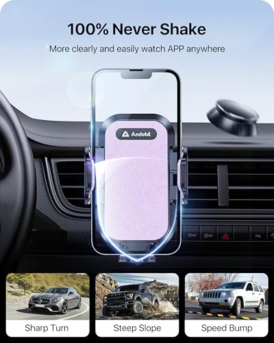 andobil 2026 Upgraded Car Phone Holder Mount, Military-Grade Phone Holders for Your Car Vent Stable Metal Clip Universal 360° Cell Phone Car Mount for iPhone 18 Pro Max 17/16/15/14/13/ Samsung, Purple - color: Purple