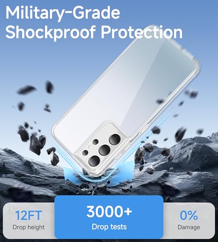 USLAI Case for Samsung Galaxy S21 Ultra, Anti-Yellowing, Crystal Clear Back, Shockproof & Military‑Grade Drop Protection - Transparent - color: Clear, size: Galaxy S21 Ultra