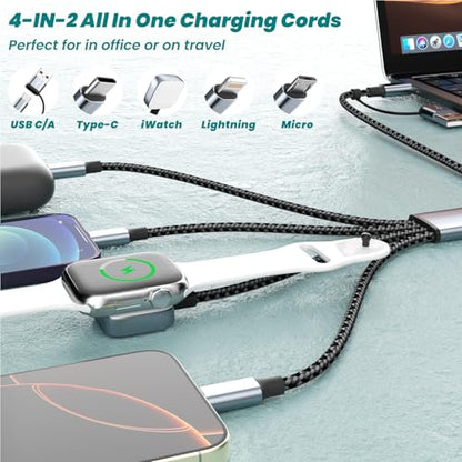 MPATIBY Travel Essentials 4 in 2 Multi Charging Cable for Watch Charger