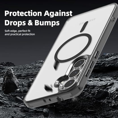Lunivop for Samsung Galaxy s25 Case Hard [Compatible with Magsafe Wireless Charging] Yellowing Resistant Magnetic Cover Clear para S 25 6.2 '' 5G 2025 Rugged Best Phone Cases Black - color: Black, size: Compatible with Samsung Galaxy S25