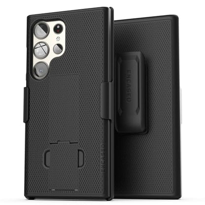 Encased DuraClip Designed for Samsung Galaxy S24 Ultra Belt Clip Case with Phone Holster and Kickstand (Black) - size: S24 Ultra