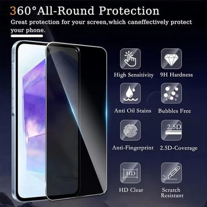 Privacy Screen Protector Tempered Glass for Samsung Galaxy S24 FE - Scratch Resistant Protective Film - Easy Installation Edge to Edge Protection - Bubble Free - size: Galaxy S24 FE