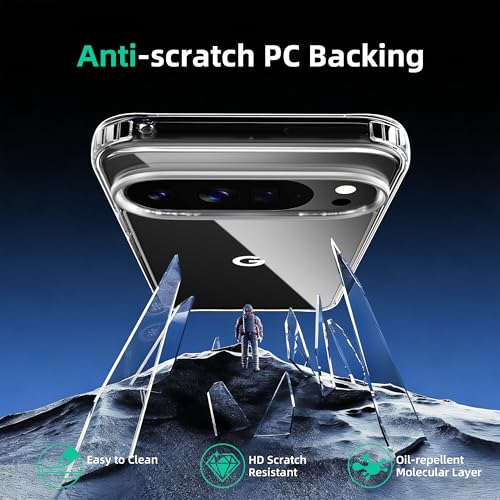 ONES for Google Pixel 10 Pro XL Slim Case Clear, PC + TPU Hybrid, Military-Grade Drop Gurad, Anti-Yellowing, Anti-Slip, Shockproof Silicone Hard Cover, Scratch Resistant, Transparent Case - color: HD Highly Clear, size: Pixel 10 Pro XL
