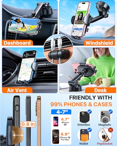 HTU 2026 Ultimate Best【True Military-Grade & Safety Cert】 Car Phone Holder - color: Red