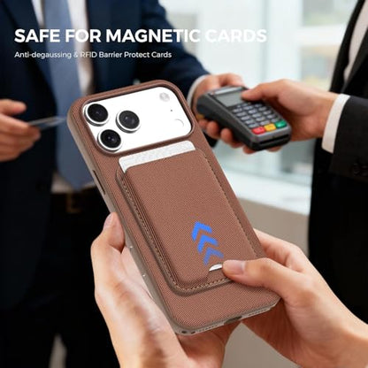 for MagSafe Wallet with Stand, Magnetic Phone Case Set, RFID Blocking, Slim Detachable Stand Card Holder, Tech Fabric for iPhone 17 Pro Max (Umber (Case+ Card Holder), iPhone 17 Pro Max) - color: Umber (Case+ Card Holder)