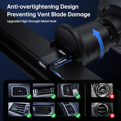 SYNCWIRE for MagSafe Car Mount, Magnetic Phone Holder for Car Air Vent - color: Black
