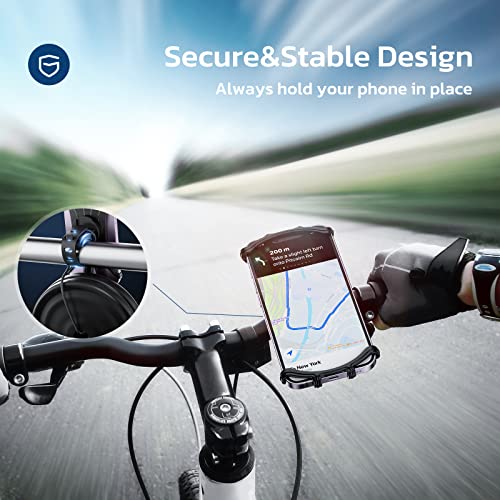 VUP Bike Phone Mount, Universal Bike Cell Phone Holder, 360° Rotatable, Silicone Bicycle Phone Mount Compatible with iPhone 15/14/13/Pro Max/Pro/mini/12/11/Xs/Max/Xr/X/7/8/Plus, 4.0''~6.7'' Cellphones