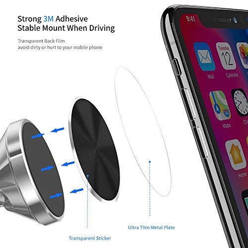 Cute Replacement Metal Plates Set 4 Pack for Magnetic Phone Holder. Kit of 4 Mix Round Discs Without Holes for Car Mount, Phone Case Back. Strong Circular 3M Adhesive Cell Phone Magnet Stickers. - color: MIX