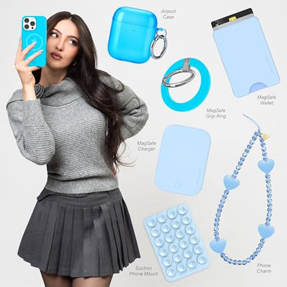 VELVET CAVIAR for iPhone 15 Case Neon Blue - Compatible with MagSafe [10ft Drop Tested] - color: Neon Blue, size: 15
