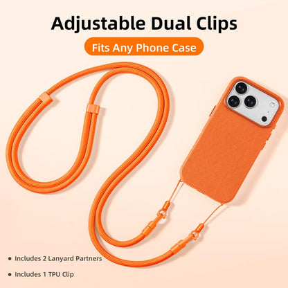 Phone Lanyard Phone Strap Crossbody Compatible with iPhone 17/Air/Pro/Max All Phone Cases with 2 Charms Dual Holes 1 TPU Tab 360° Hook Adjustable Hands-Free Shoulder Neck Camera Strap Anti Theft Beige - color: A-beige