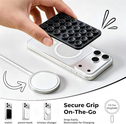 (2 Pack) Magnetic Suction Sticky Phone Grip for Magsafe, Pink & Black - color: Light Pink & Black
