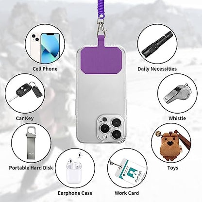 HOTEMIA Phone Tether Lanyard Anti Theft Phone Strap with Carabiner Anti-drop Outdoor Skiing Hiking Cycling fishing Climbing fit iPhone and Most Cell Phone (Black+Purple) - color: Black+purple