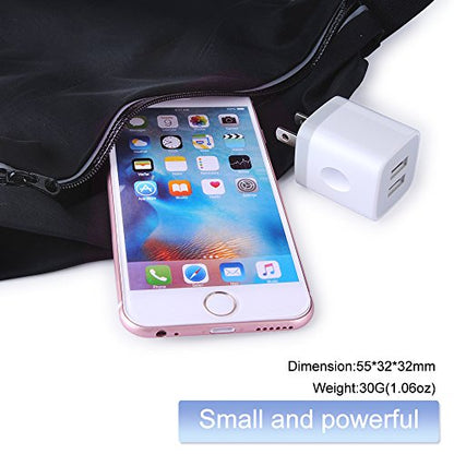 USB Wall Charger,Charging Adapter 2.1A Dual Port Charging Block Plug Head - color: Pure White