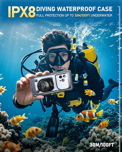 Waterproof Phone Case, IPX8 Underwater Floating Case for Snorkeling Swimming Beach Cruise Travel, Water Proof Dry Case for iPhone 16/15/14 Pro, Samsung Galaxy S26/S25/S24/S23/S22 (Black) - color: Black