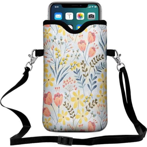 Cell Phone SleevesBag Case Crossbody Neoprene Holder Lanyard Phone Pouch for Women Men 7.5 X 4.5 Inches - Grass - color: Grass