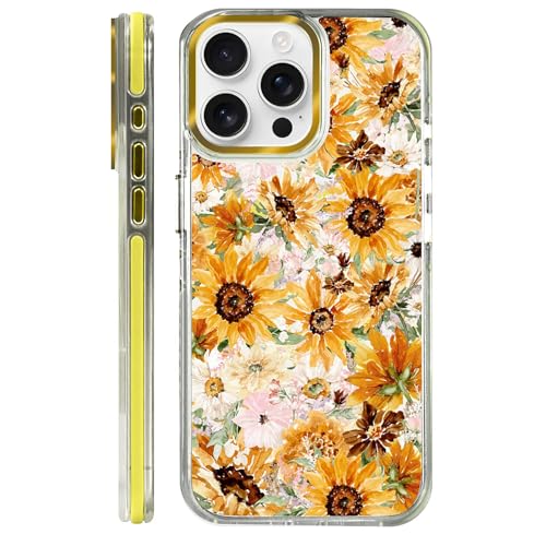 VisEnt Clear Case for iPhone 15 ProMax, Magnetic Phone Case, Transparent Slim Cover, Military Grade Protection, Shockproof, Anti-Yellowing, Scratch Resistant, Vintage Sunflower Floral - color: Vintage Sunflower Floral, size: Iphone 15 Pro Max