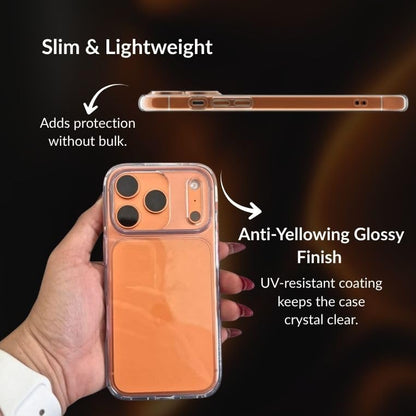 Clear Armor Hybrid Case for iPhone 17 Pro Max – Transparent Cover Supports Wireless Charging, Anti-Yellowing Shockproof Bumper with Camera & Screen Protection