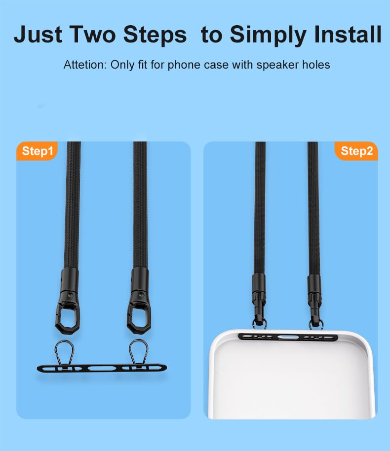 Phone Tether Tab with Two Hook, 0.4mm Ultra-thin Stainless Steel Cellphone Metal Patch,Universal Lanyard Tether Tab for Cell Phone - color: J