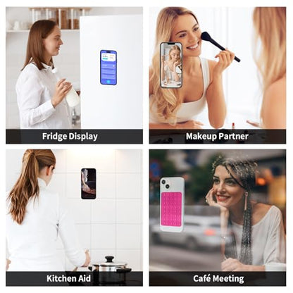 SHENGXIN 2 Pack Silicone Double-Sided Suction Grip – 40 Cups per Side, Strong Hold for iPhone, Galaxy, Pixel, Android – Hands-Free for Selfies & Videos (Rose Red) - color: Rose Red