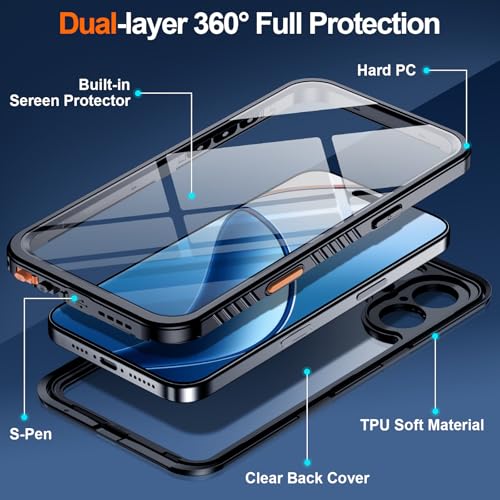 MOZOTER for iPhone 16 Plus Case Waterproof with Clear Sound | [IPX8 Underwater Case][Full Body Shockproof & Dropproof]Built-in Screen Protector for iPhone 16 Plus 6.7 inch-Black - size: For iPhone 16 Plus-6.7 inch