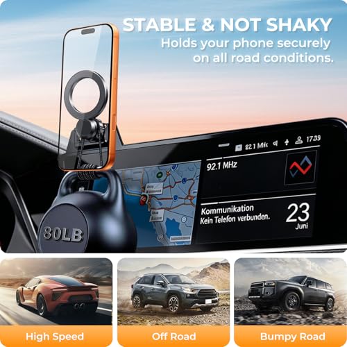Car Phone Holder for BMW X5 2019-2023 & X6 2020-2023 & X7 2019-2022 (Only for 12.3-Inch Screen) 360° Rotation Magnetic Cell Phone Mount, Compatible with Magsafe, Does Not Affect Air Vent - size: Fit for 19-23 X5 & 20-23 X6 & 19-22 X7, 12.3-Inch